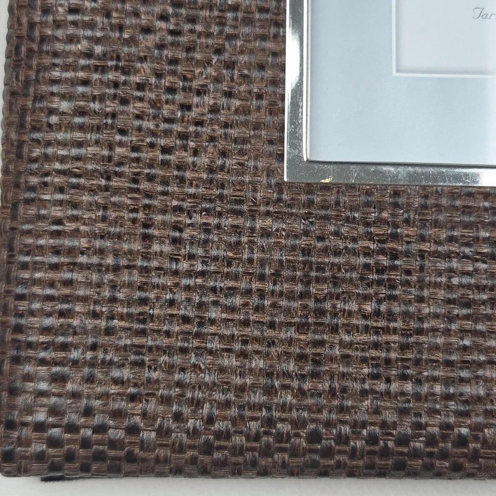 Siena Silverplate Rattan Brown 4x6 Picture Photo Frame Tabletop Wall Coastal
